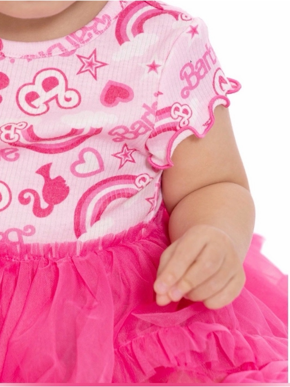 (340)Barbie Baby Girls Tutu Dress Bodysuit with Matching Headband - Picture 2 of 4